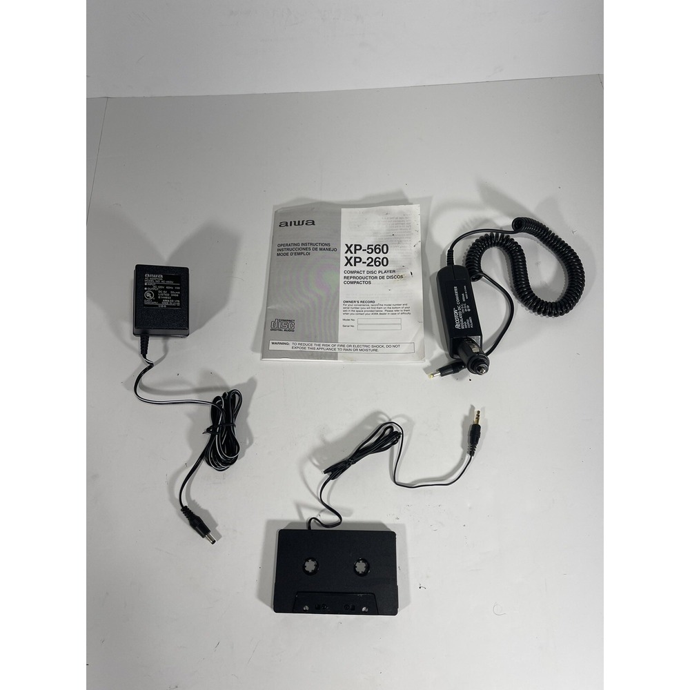 Vintage Car Kit For Aiwa XP-569 - Power Adapter + Car 12v Adap + Cassete Adapter